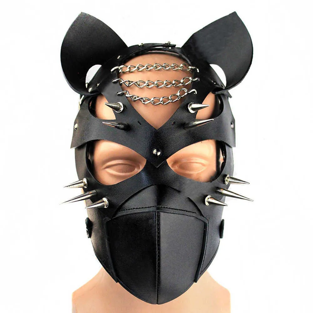 fetish leather mask for men women